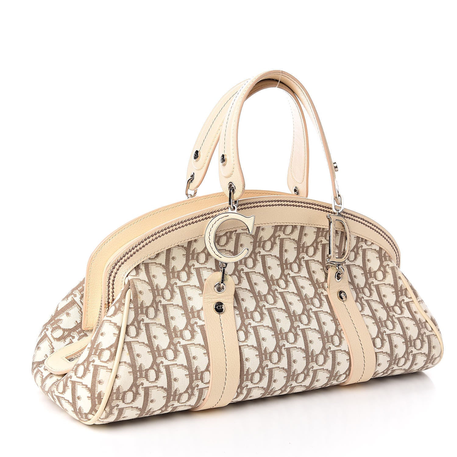 Christian Dior Monogram Vintage Flowers Bowler Beige 3 of 14