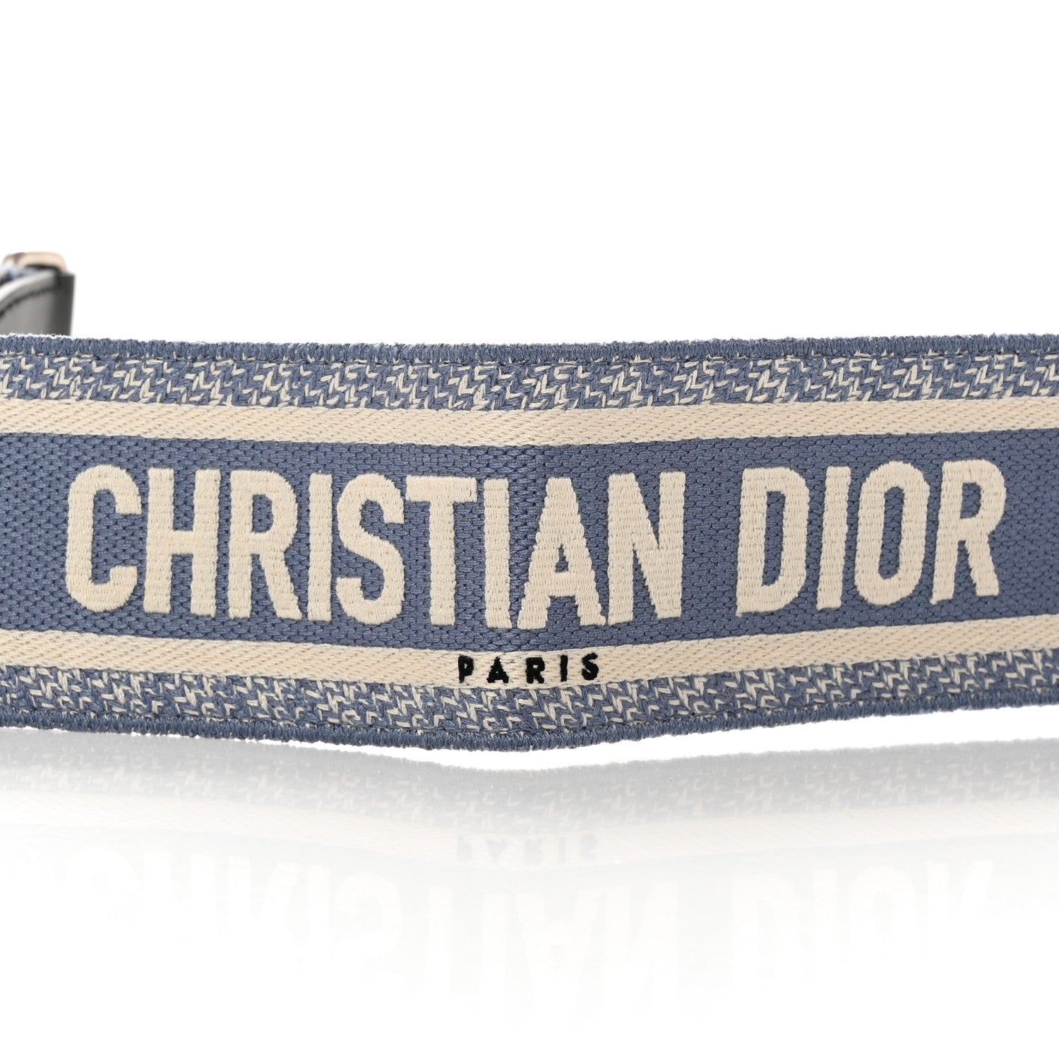 Christian Dior Canvas Embroidered Shoulder Strap Light Blue 3 of 8