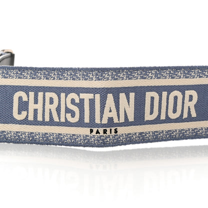 Christian Dior Canvas Embroidered Shoulder Strap Light Blue 3 of 8