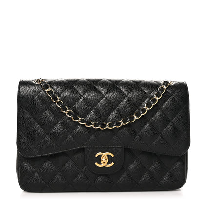 Chanel Caviar Quilted Jumbo Double Flap Black 1 of 12
