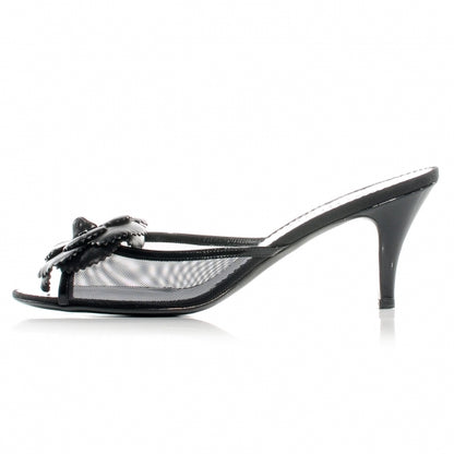 Chanel Lambskin Mesh Camellia Mules 41 Black 1 of 7