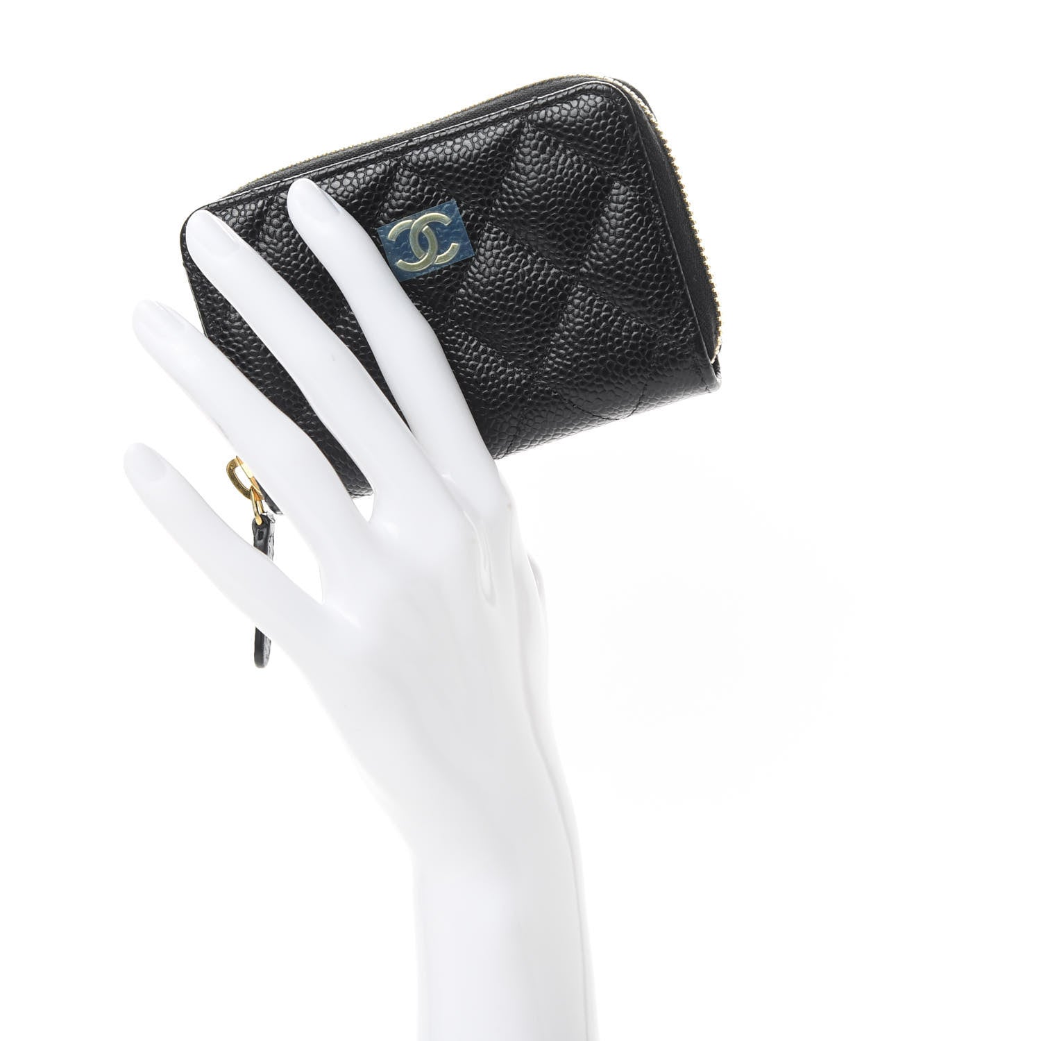 Chanel Caviar Quilted Zip Coin Purse Black 2 of 7
