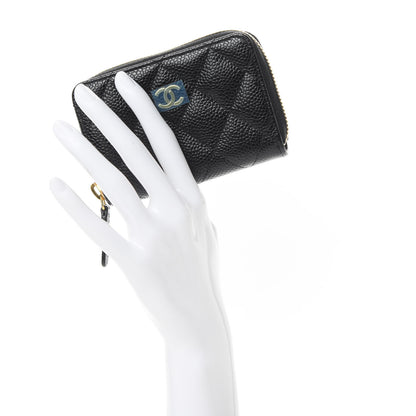 Chanel Caviar Quilted Zip Coin Purse Black 2 of 7