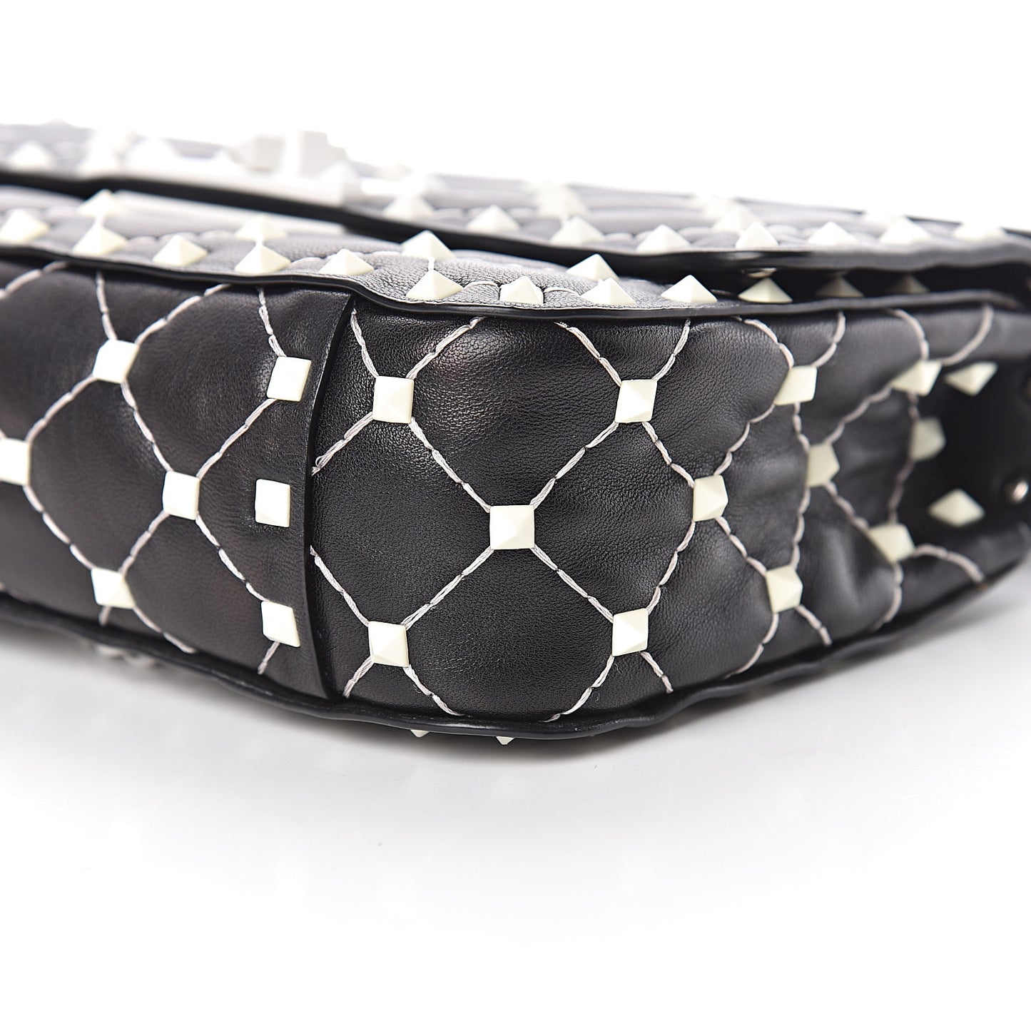 Lambskin Small Free Rockstud Spike Shoulder Bag Black