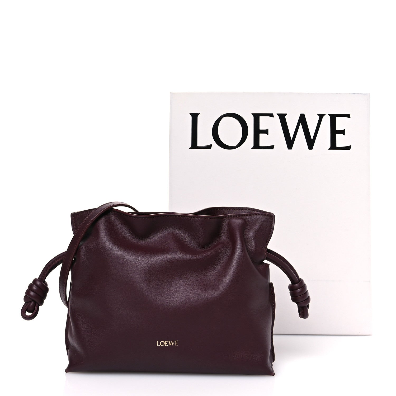 Loewe Calfskin Mini Flamenco Knot Clutch Dark Burgundy 11 of 11