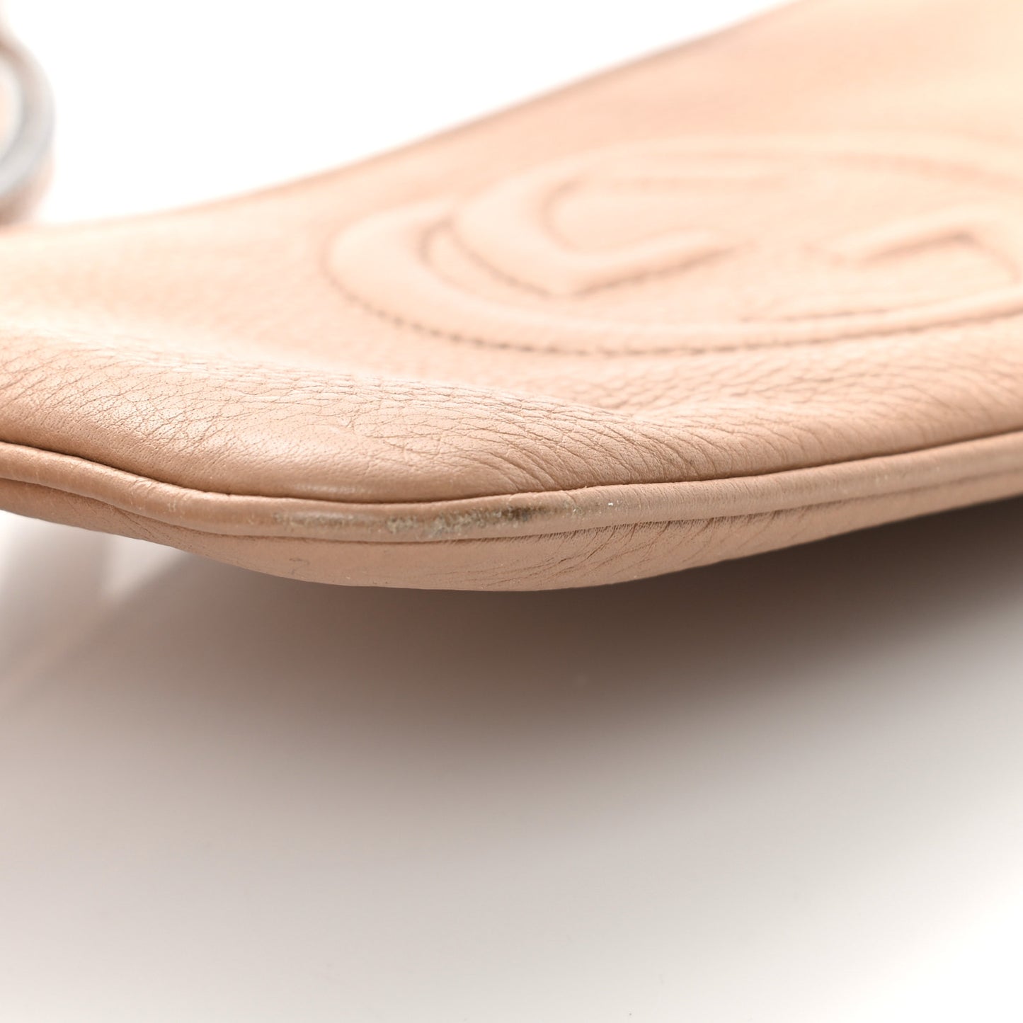 Pebbled Calfskin Soho Wristlet Camelia