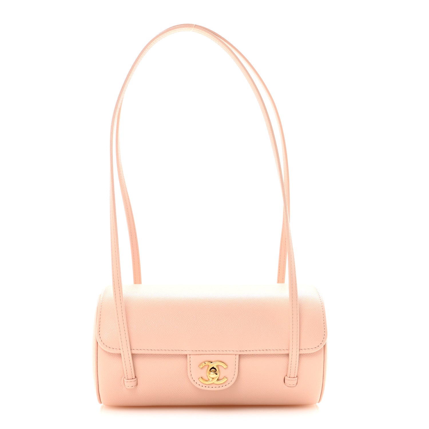 Chanel Shiny Caviar Preppy Coco Small Bowling Bag Light Pink 1 of 11