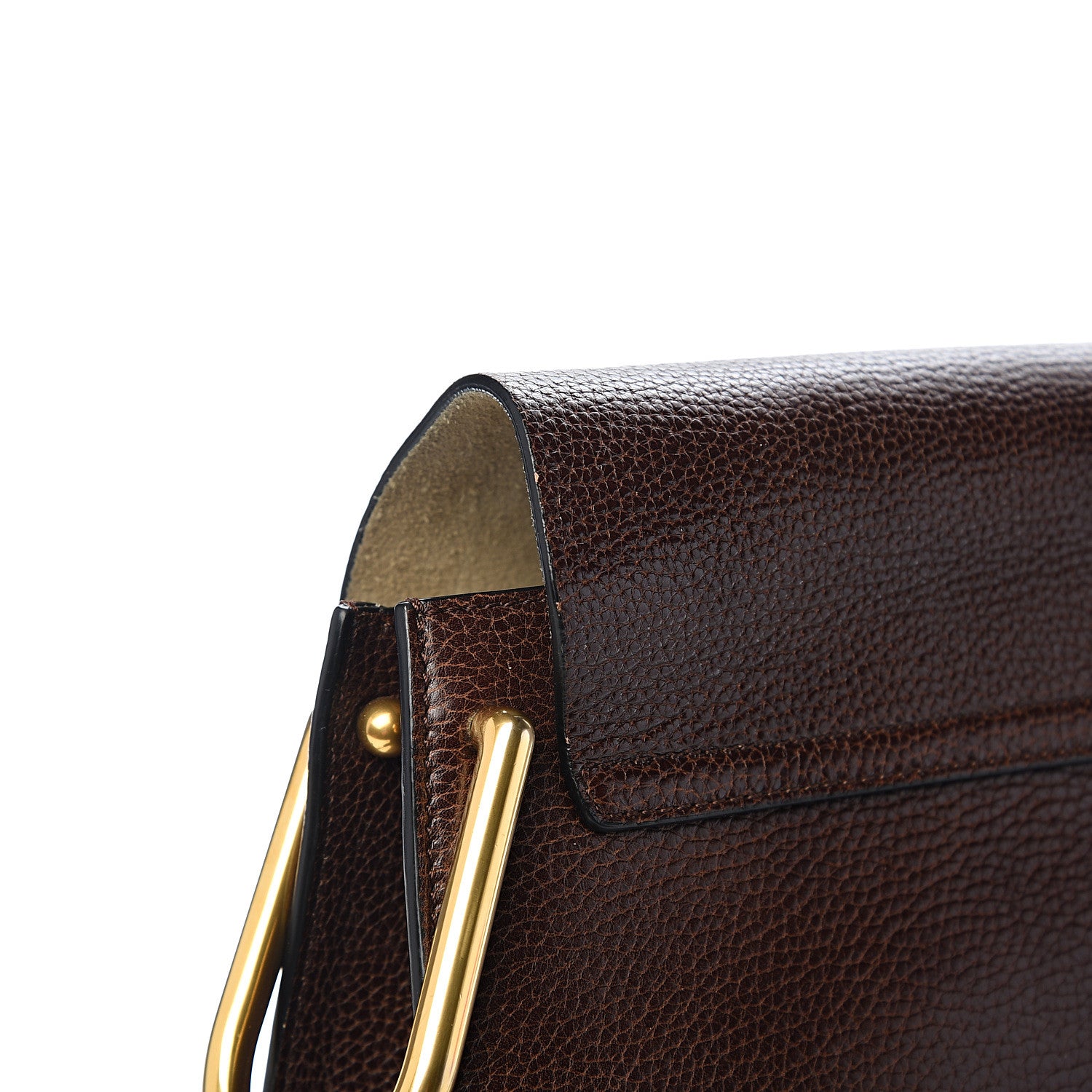 Chloe Grained Calfskin Medium Hudson Tassel Shoulder Bag Dark Wood 11 of 14