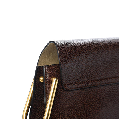 Chloe Grained Calfskin Medium Hudson Tassel Shoulder Bag Dark Wood 11 of 14