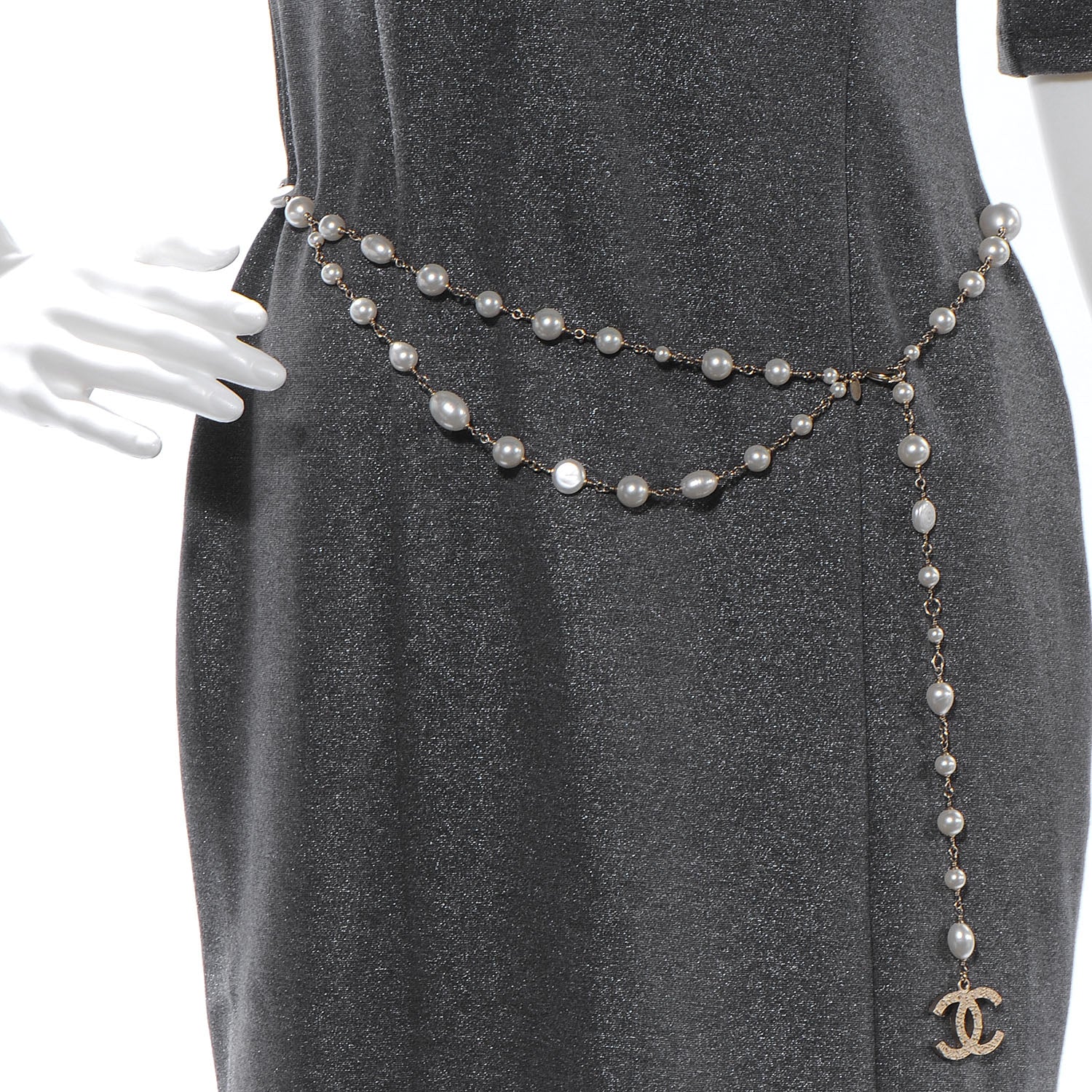 Chanel CC Irregular Pearl Belt Gold 2 of 6