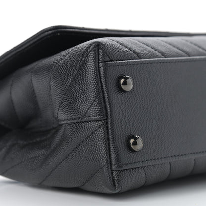 Chanel Caviar Chevron Quilted Mini Coco Handle Flap So Black 9 of 11