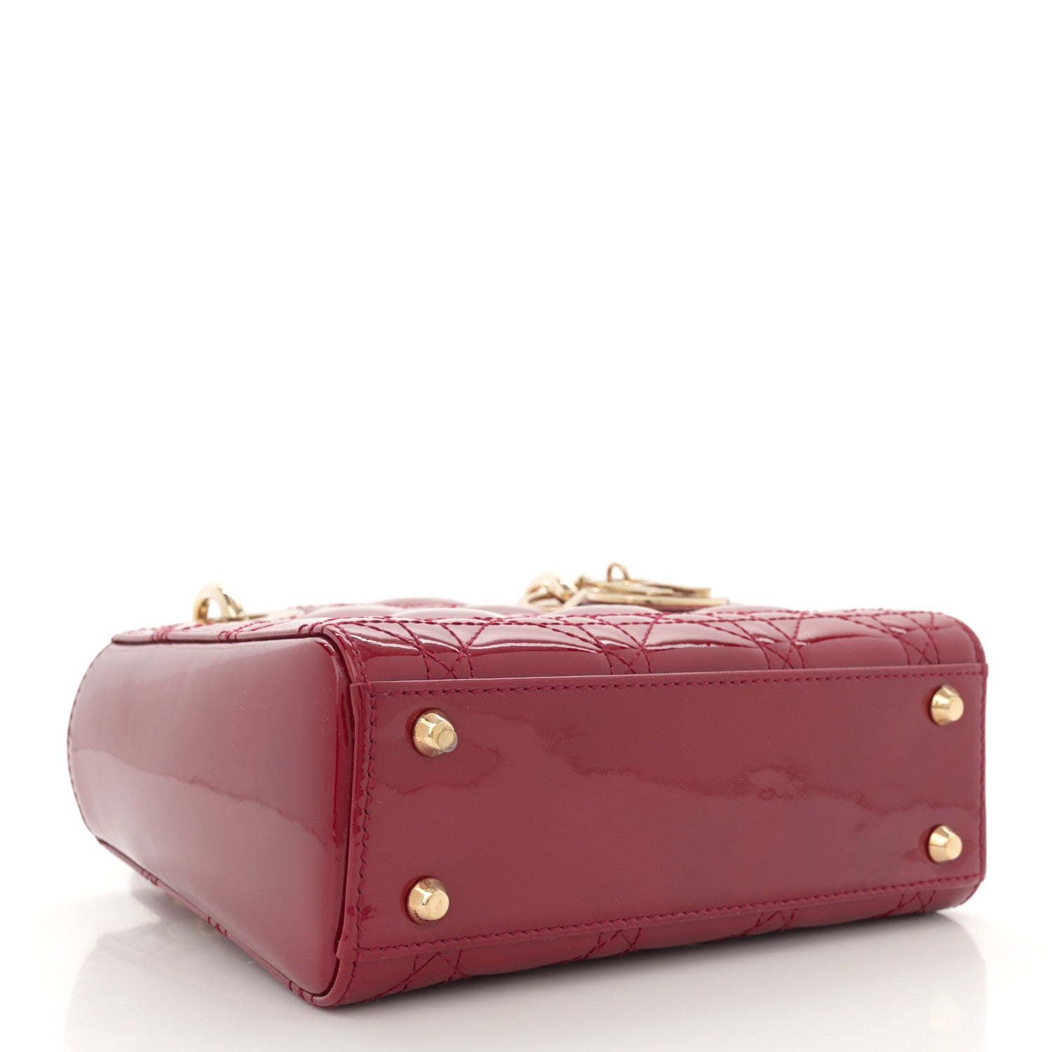 Christian Dior Patent Cannage Mini Lady Dior Red 4 of 11