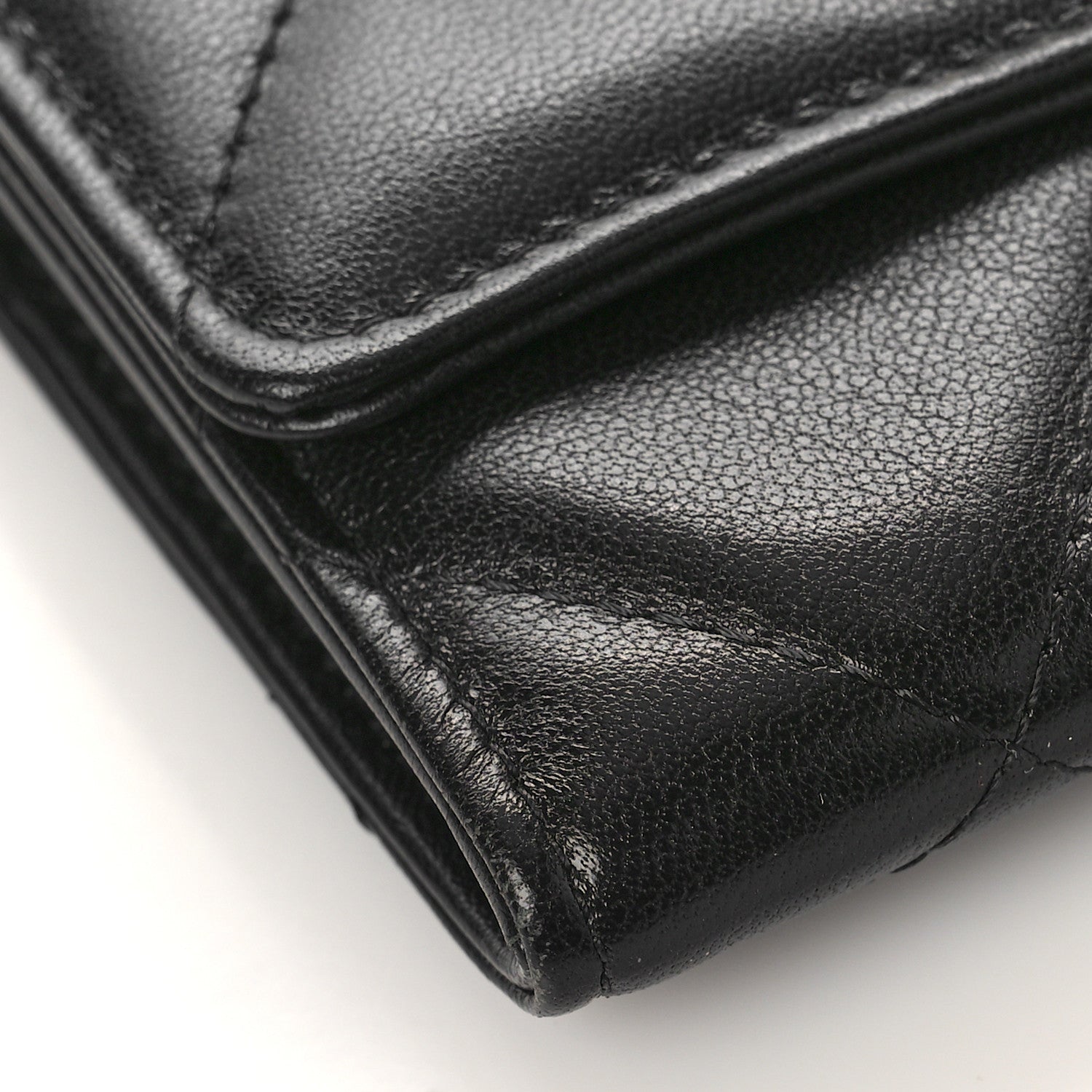 Chanel Lambskin Quilted Chanel 19 Flap Coin Purse With Chain Black 8 of 10