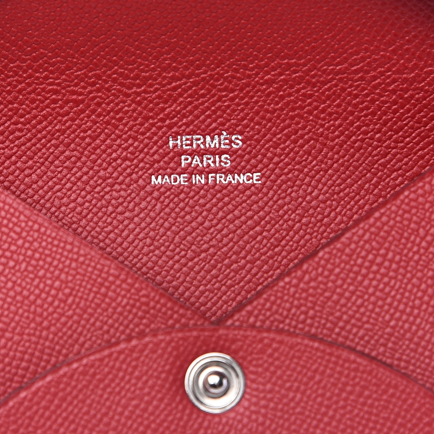 Hermes Madame Calfskin Calvi Card Case Rouge Piment 6 of 8