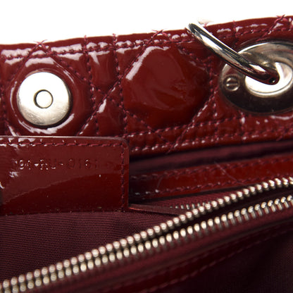 Christian Dior Patent Cannage Large Dior Soft Shopping Tote Red 9 of 10