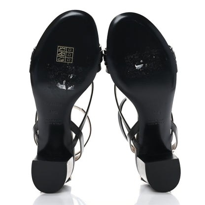 Hermes Calfskin Anthinea Sandals 38.5 Black 3 of 8