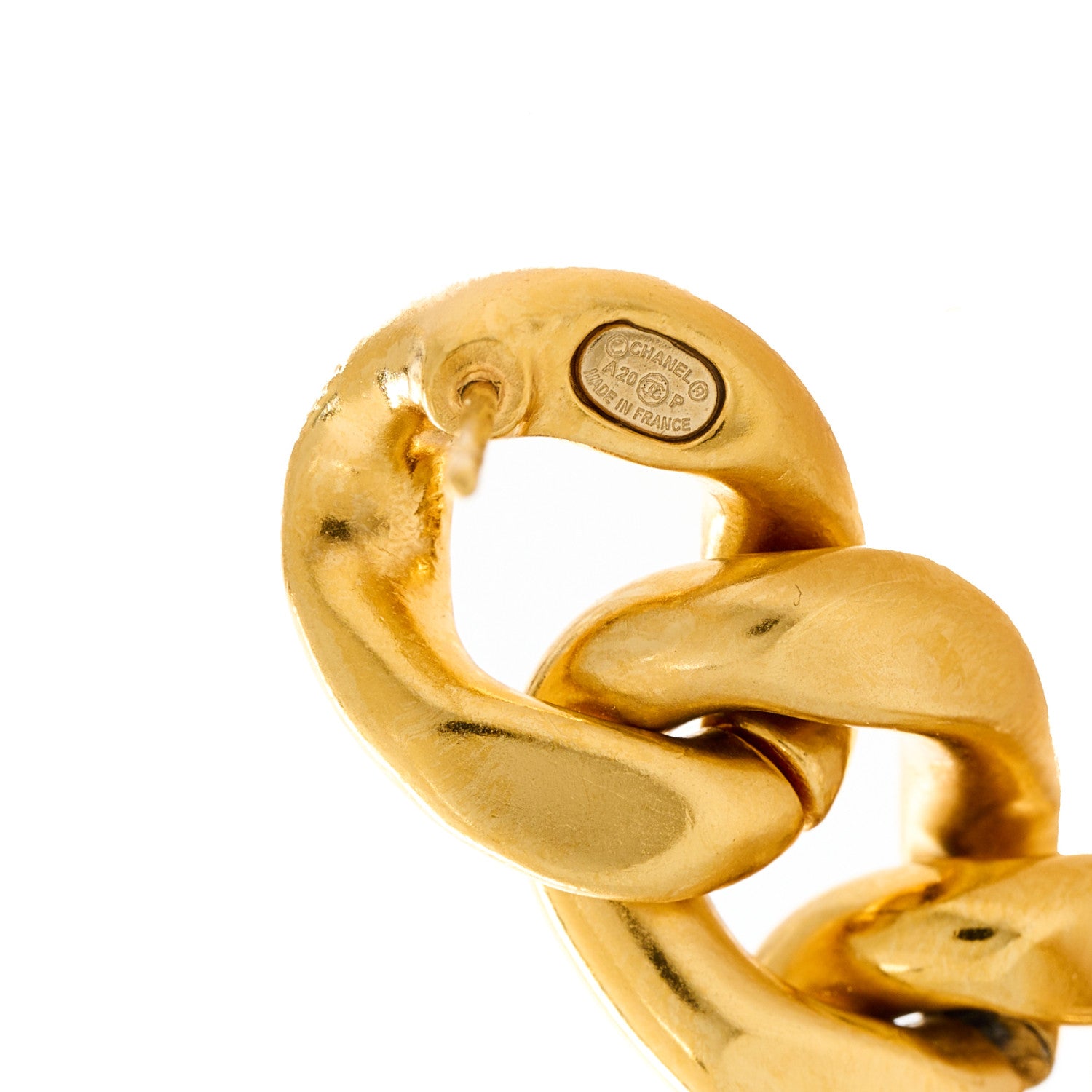 Chanel Metal CC Pick Drop Earrings Gold 4 of 5