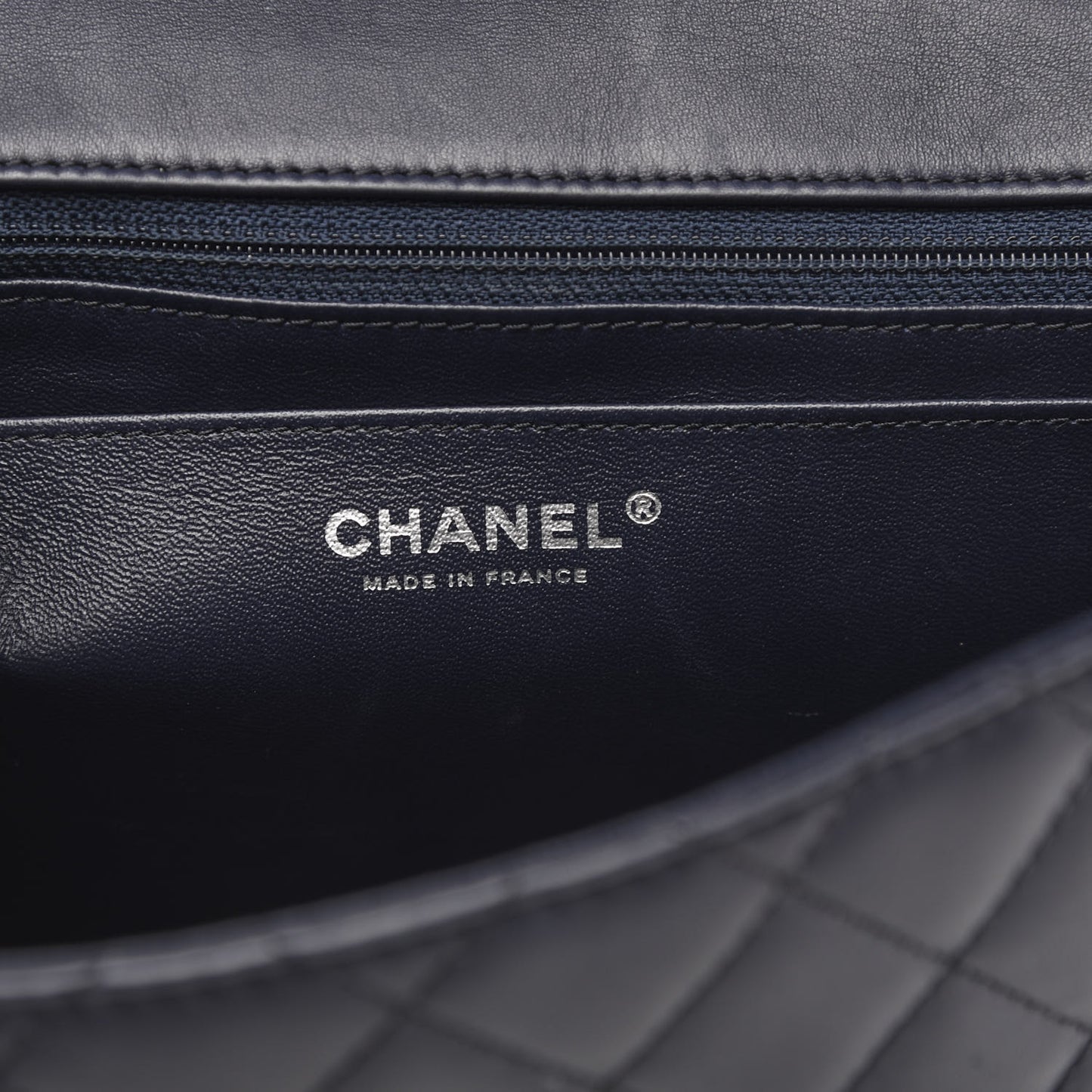 Lambskin Quilted Elementary Chic Flap Navy