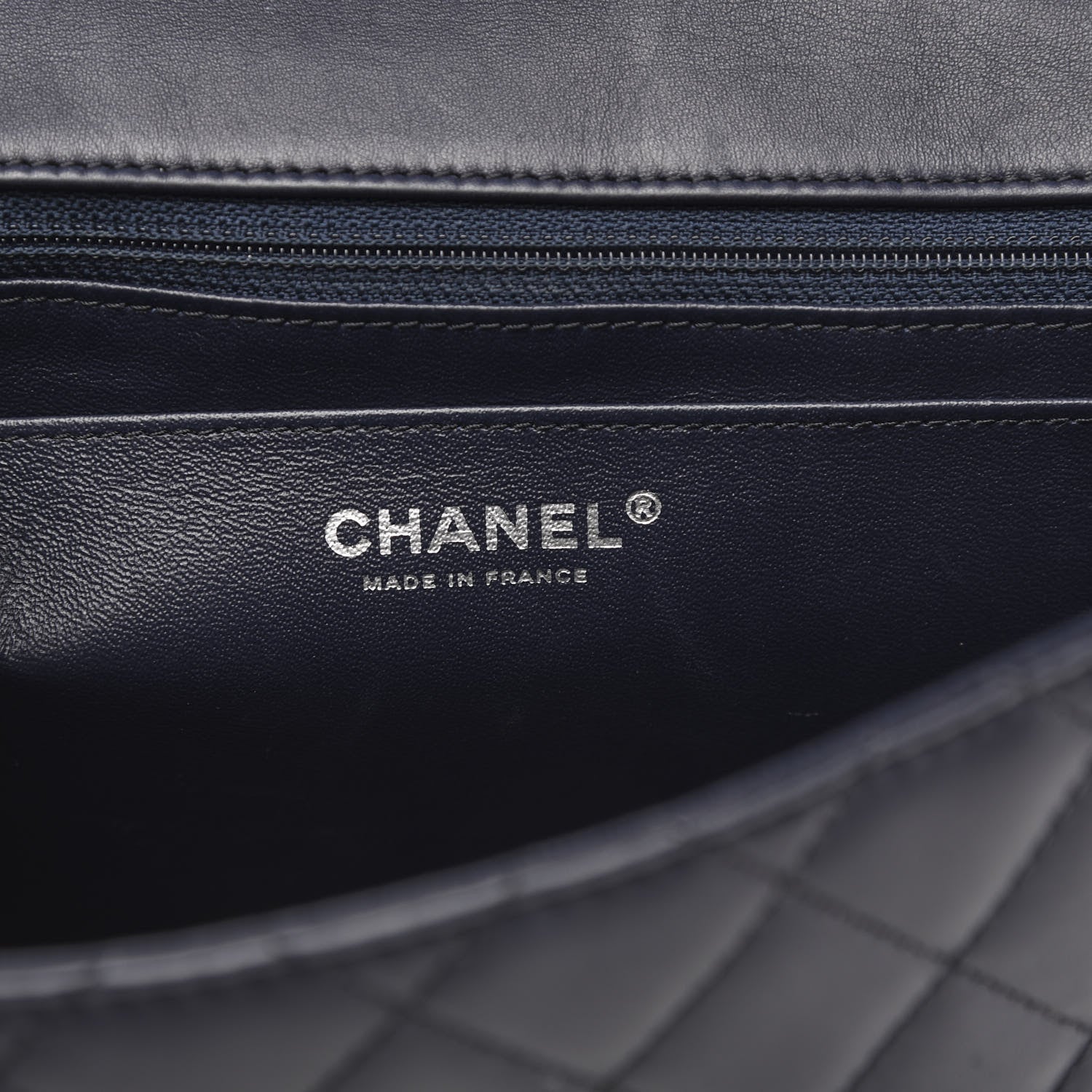 Chanel Lambskin Quilted Elementary Chic Flap Navy 6 of 13