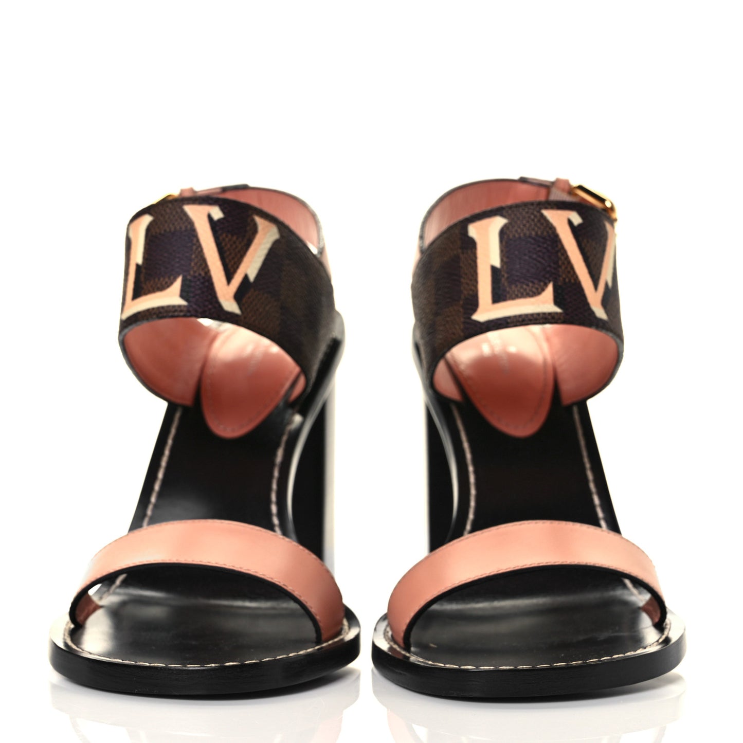 Calfskin Damier Ebene Passenger Heeled Sandals 40