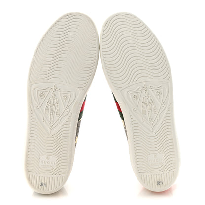 Gucci GG Supreme Monogram Bees Ayers Web Womens Ace Sneakers 38.5 Beige Oro Green Red 6 of 10