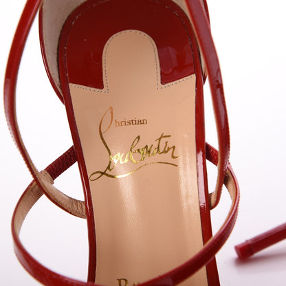 Christian Louboutin Patent Crossfliketa 100 Pumps 37.5 Flamenco 7 of 8