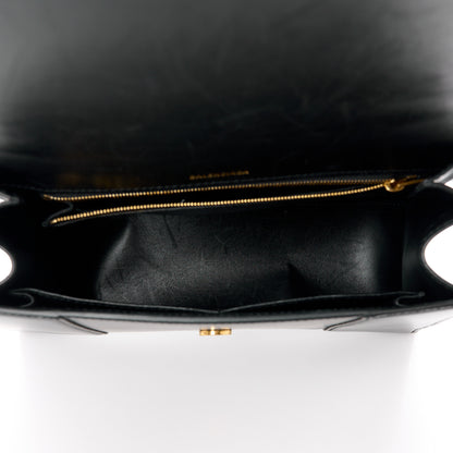 Balenciaga Shiny Box Calfskin Medium Hourglass Top Handle Bag Black 5 of 12