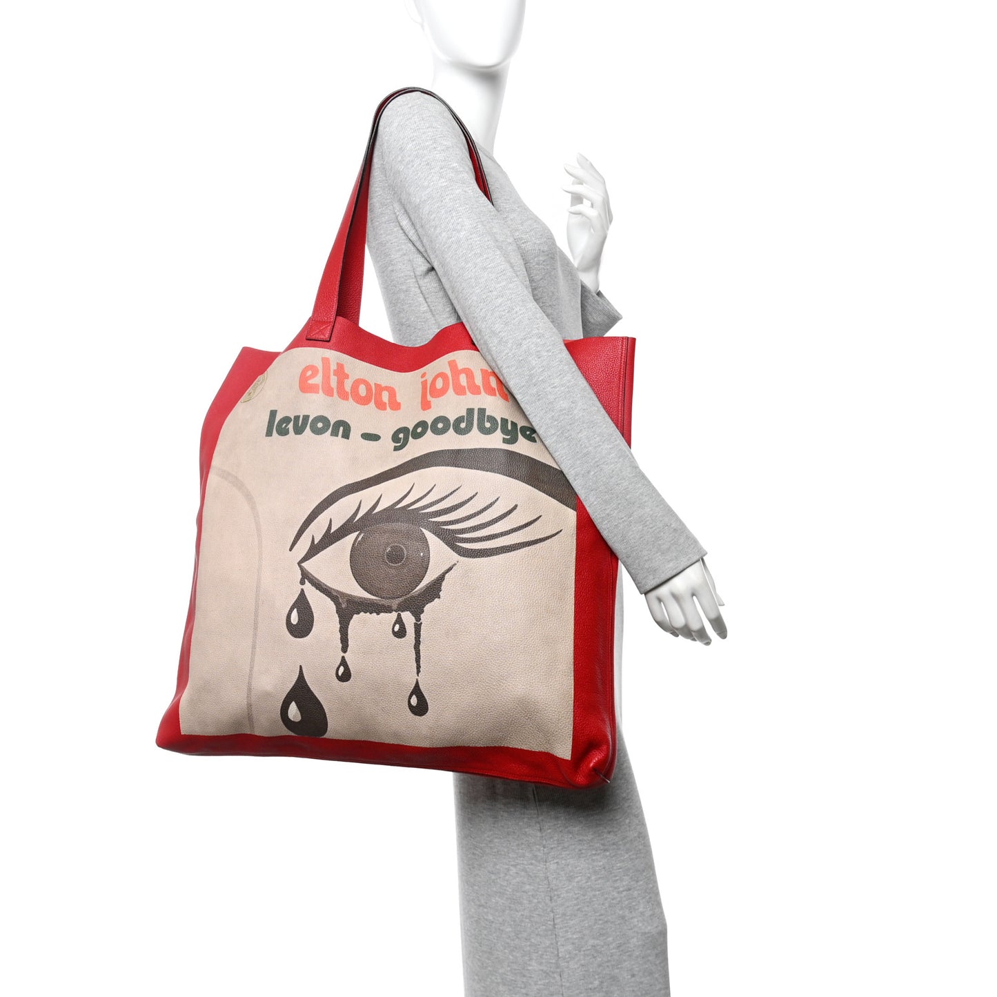 Calfskin Large Elton John Levon-Goodbye Tote Red