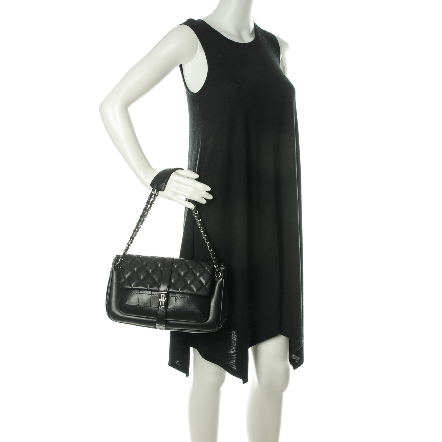 Chanel Lambskin Quilted Accordion Mademoiselle Flap Black 2 of 7