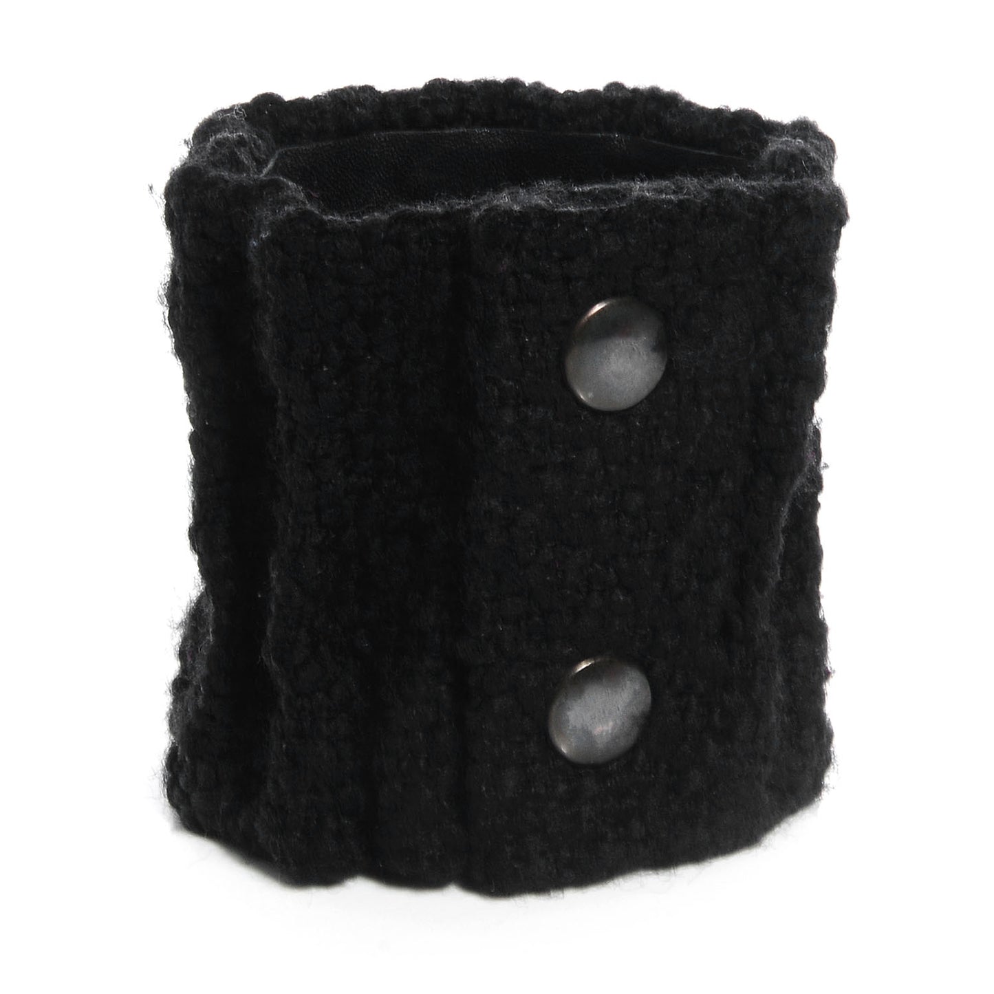 Tweed Cuff w Removable Gripoix Brooch Black