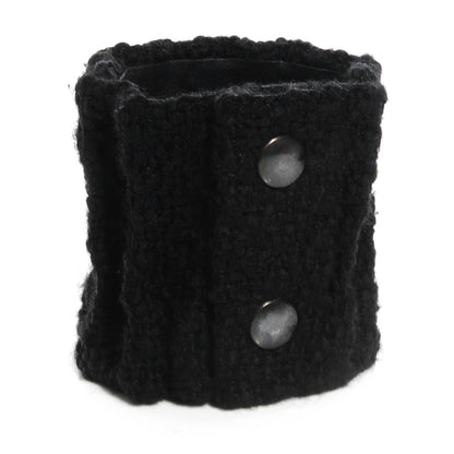 Chanel Tweed Cuff w Removable Gripoix Brooch Black 4 of 14