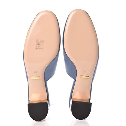 Gucci Silk Satin Crystal Embellished Bow Mules 38.5 Carta Zucchero 5 of 10
