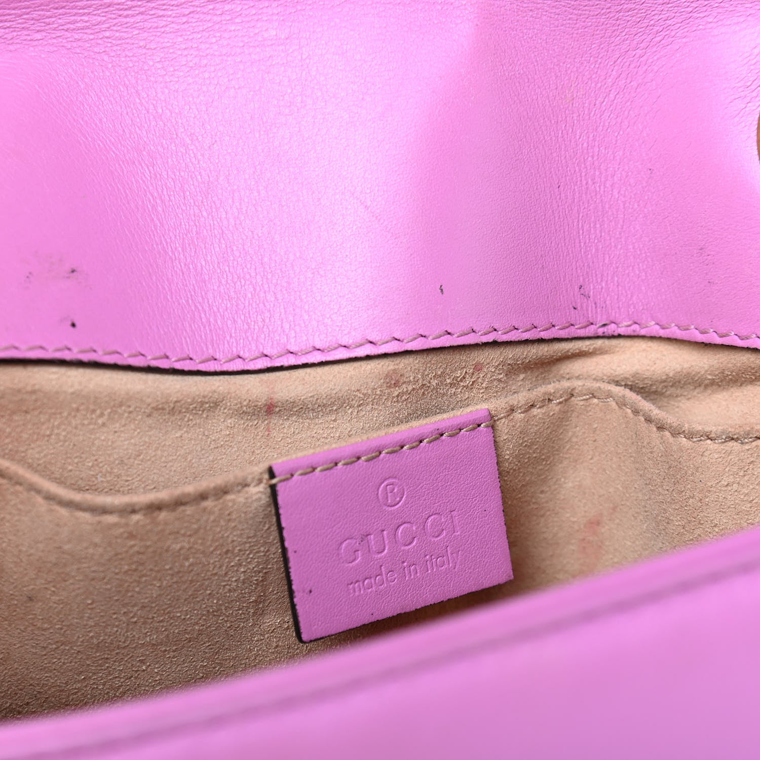 Gucci Calfskin Matelasse Mini GG Marmont Shoulder Bag Candy Mousse 7 of 17