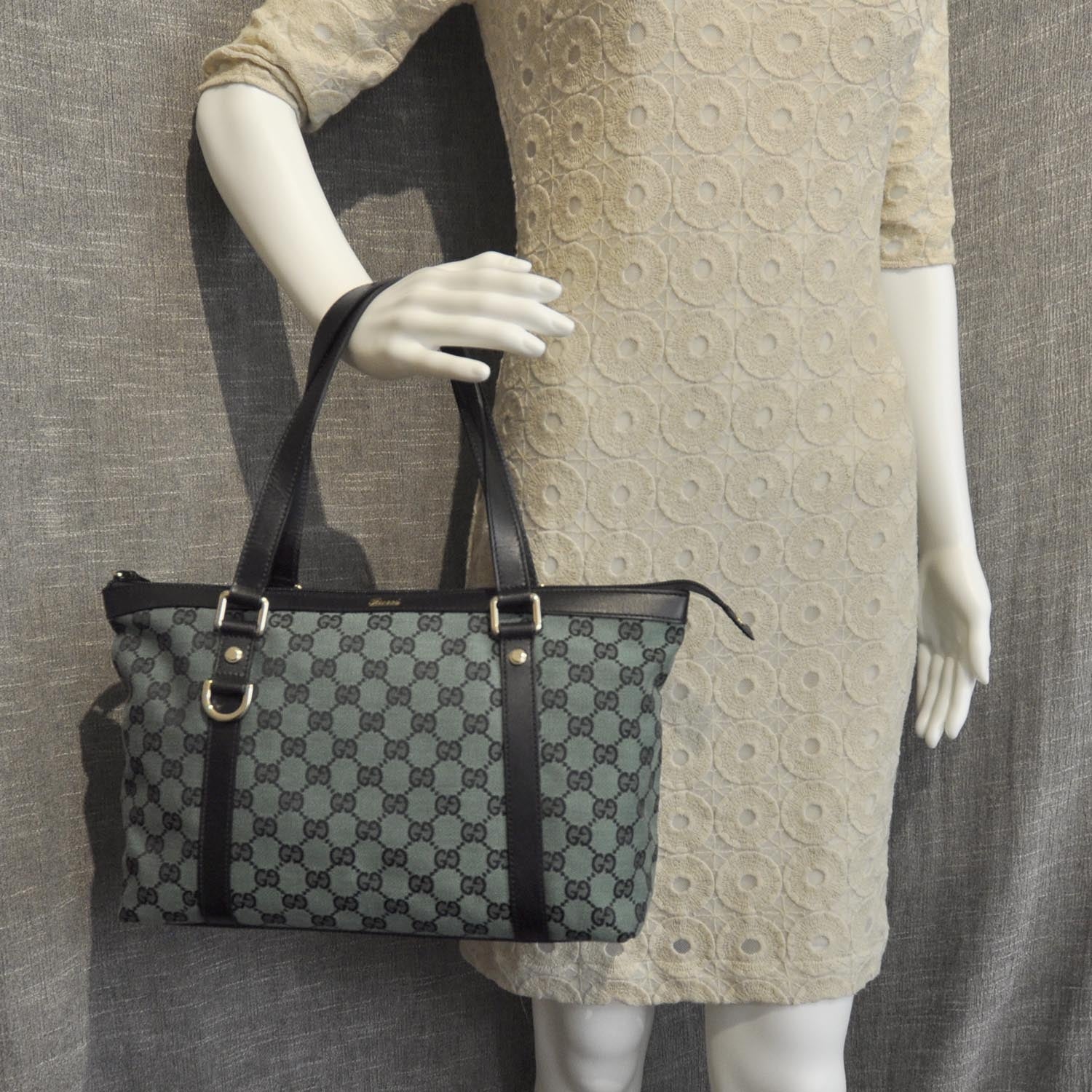 Gucci Monogram Abbey Tote Green 2 of 9