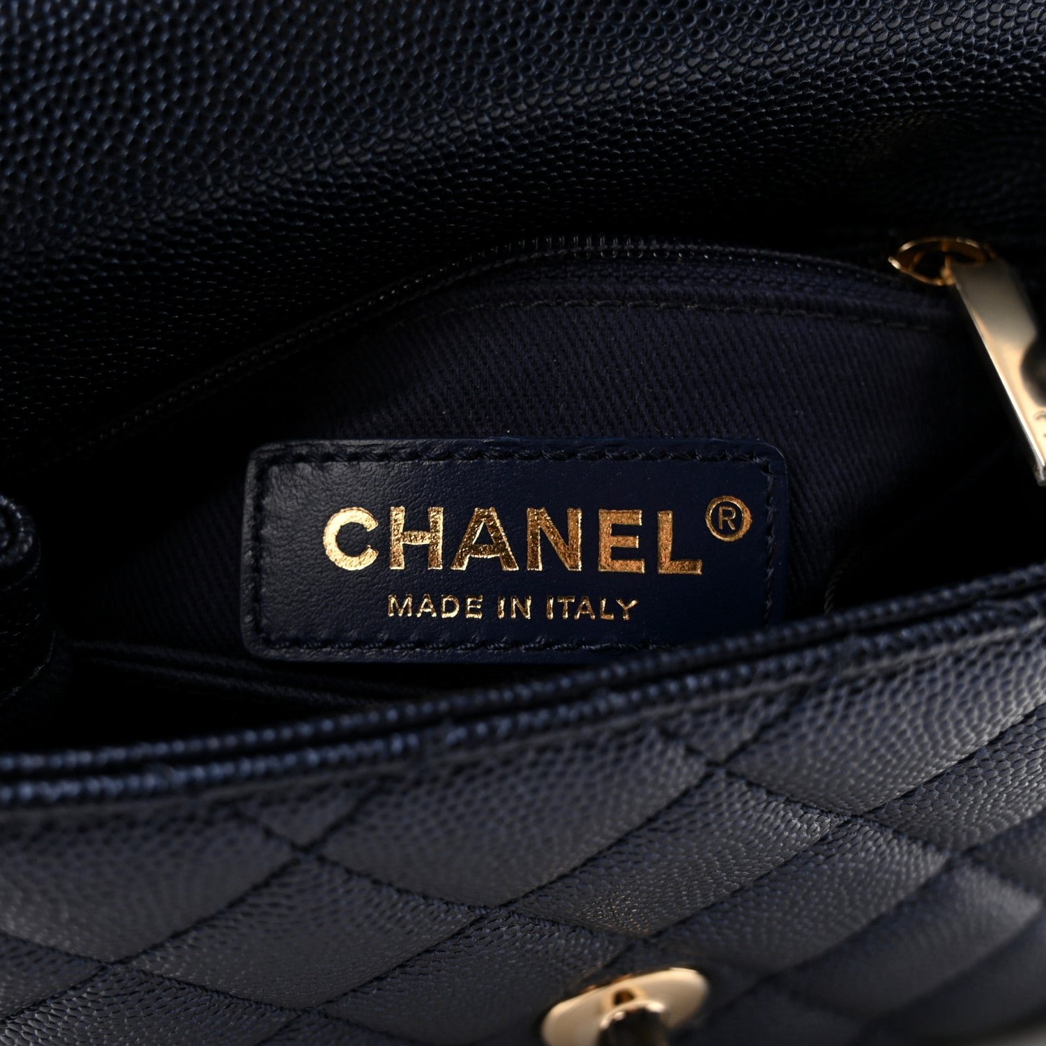Chanel Iridescent Caviar Quilted Extra Mini Coco Handle Flap Dark Blue 6 of 11