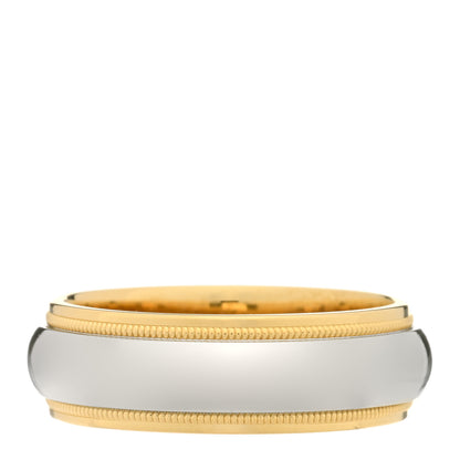 Tiffany Platinum 18K Yellow Gold 6mm Together Milgrain Wedding Band Ring 53 6.25 3 of 4