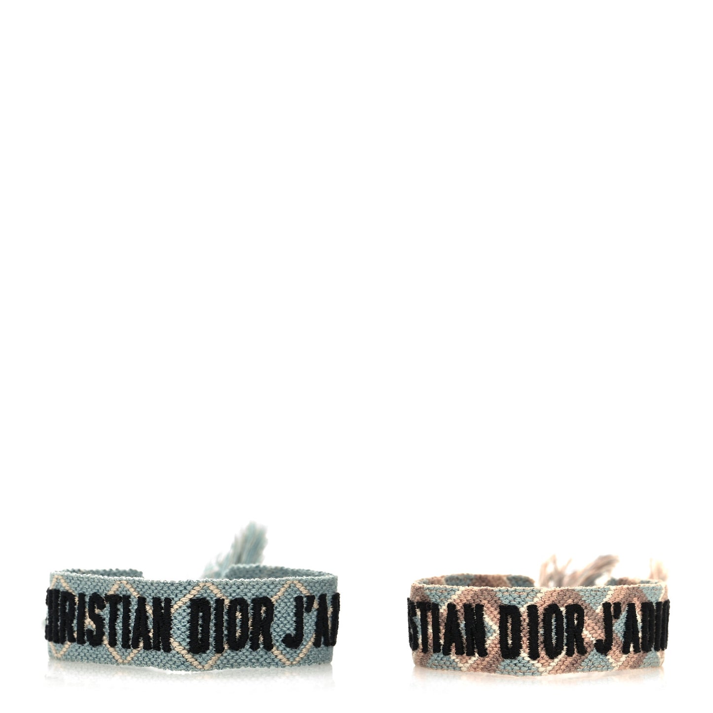 Woven Cotton J'Adior Friendship Bracelet Set Blue Nude