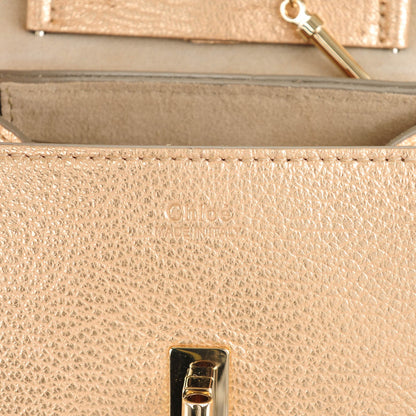 Chloe Metallic Grained Goatskin Nano Drew Shoulder Bag Abstract Gold 6 of 7