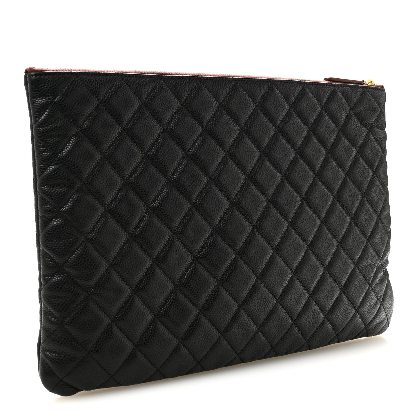 Caviar Quilted Large Cosmetic Case Black