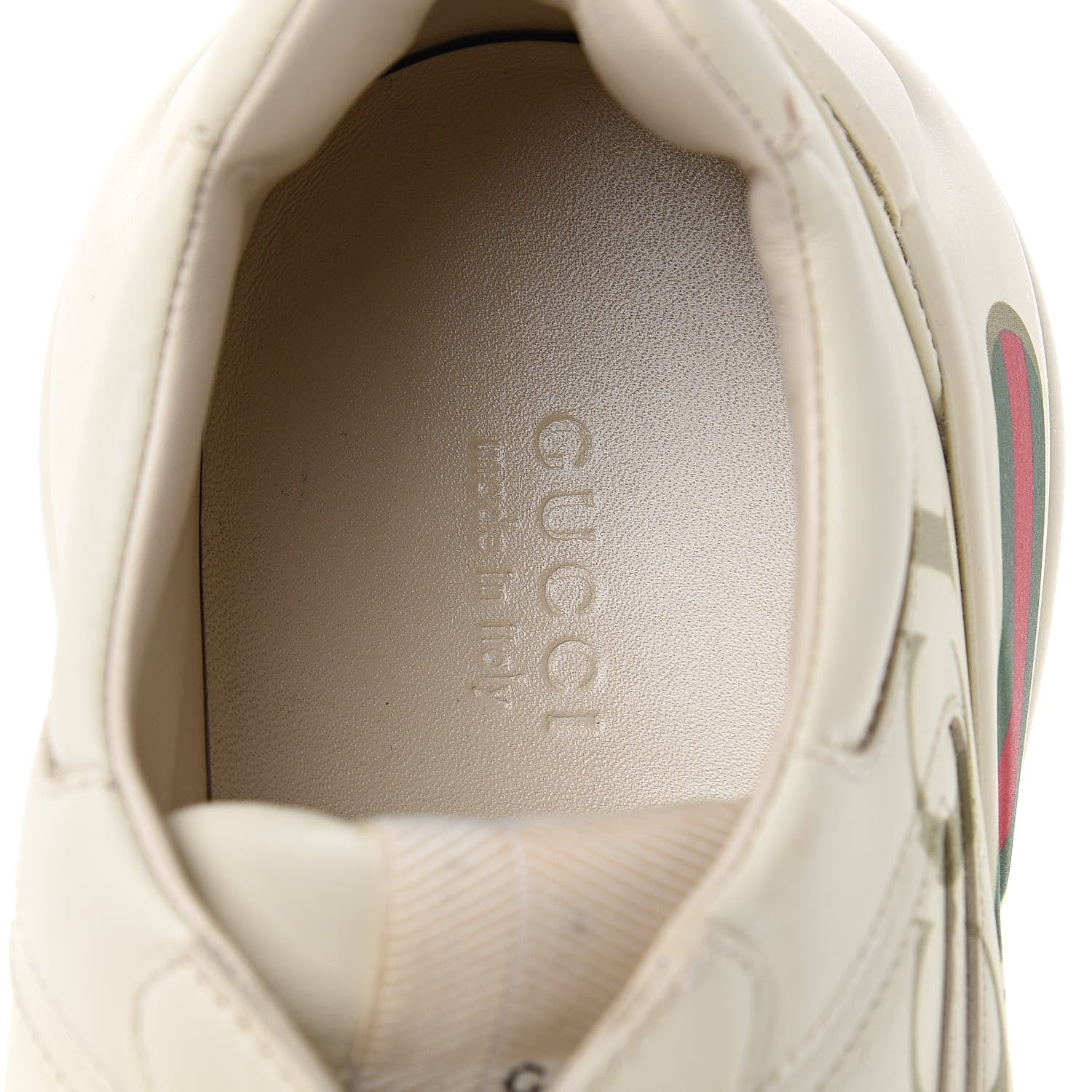 Gucci Calfskin Logo Womens Rhyton Sneakers 39 Ivory 6 of 9