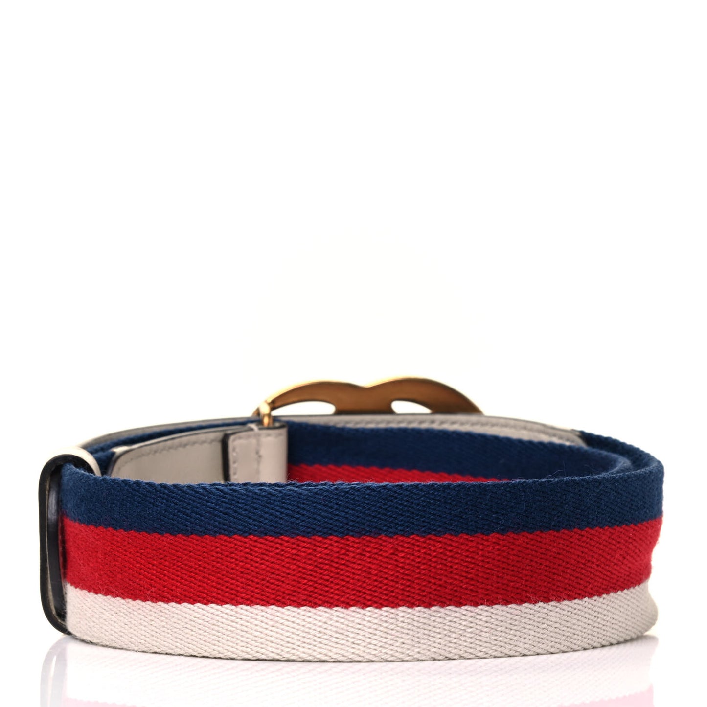 Nylon Calfskin Double G Web 40mm Belt 90 36 Blue Red White