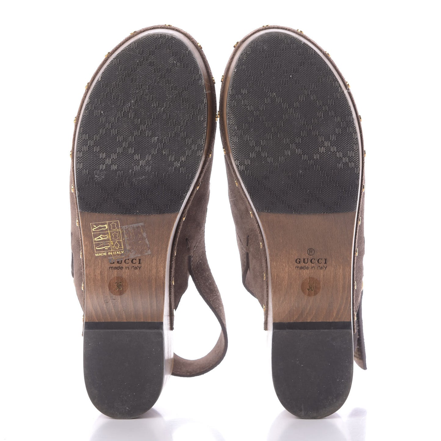 Suede Horsebit Amstel Slingback Clogs 36 Taupe