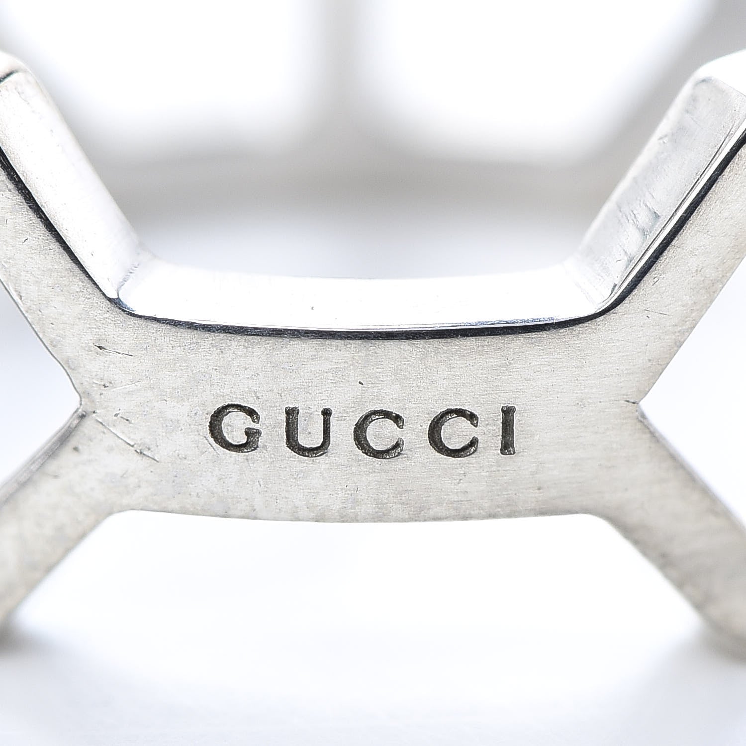 Gucci Sterling Silver Geometric Band Ring 61 9.5 7 of 7