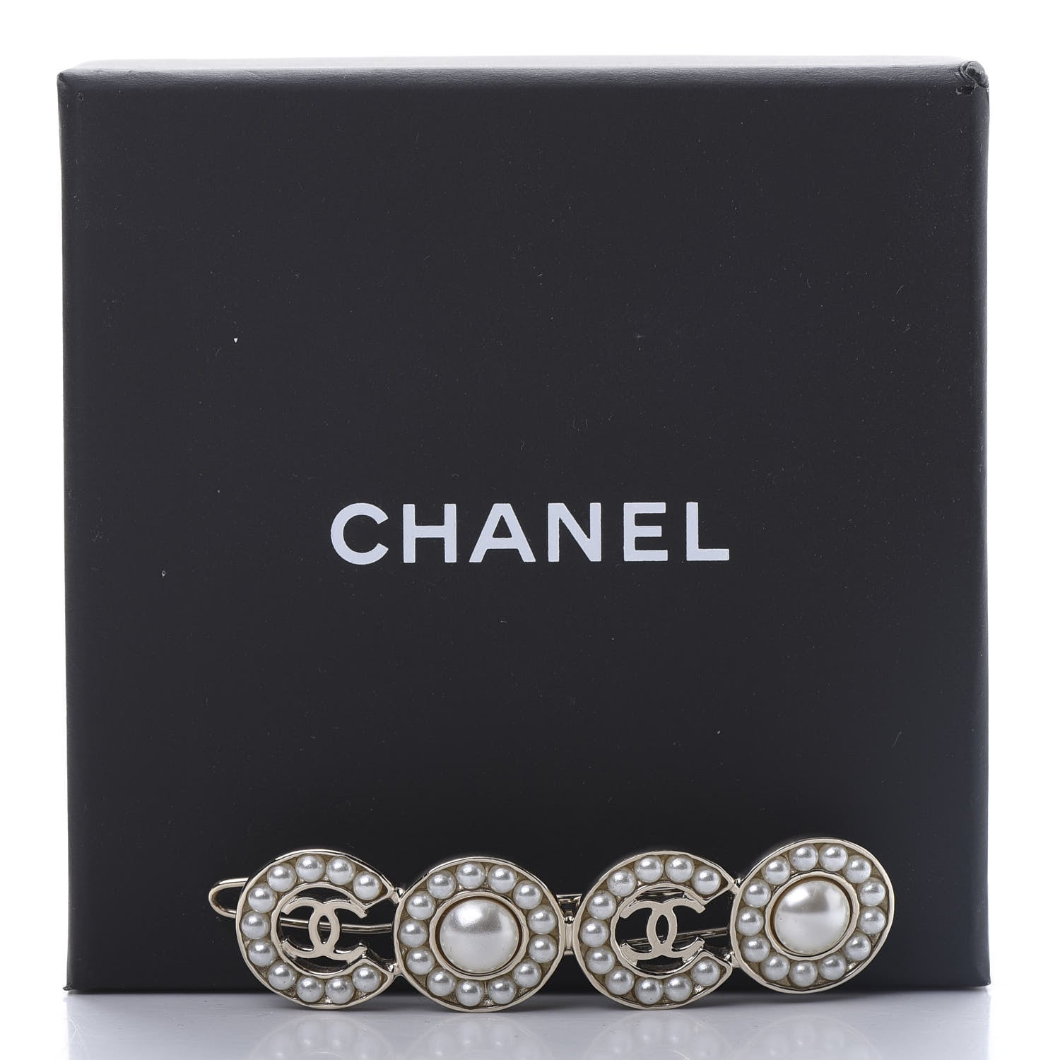 Chanel Pearl Coco Hair Clip Barrette Gold 4 of 4