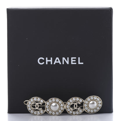 Chanel Pearl Coco Hair Clip Barrette Gold 4 of 4