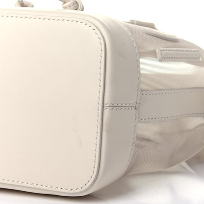 Fendi Mesh Vitello King F is Fendi Logo Embroidered Mini Mon Tresor Bucket Bag Sabbia White Ice 8 of 10