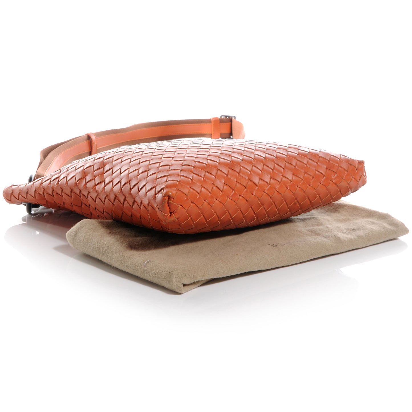 Nappa Intrecciato Small Pocket VN Messenger Bag Orange