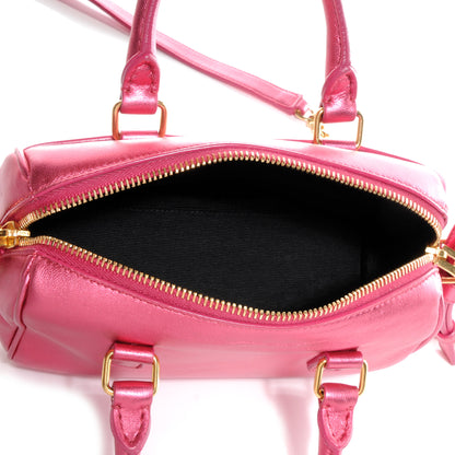 Saint Laurent Metallic Leather Classic Duffle Toy Pink 5 of 9