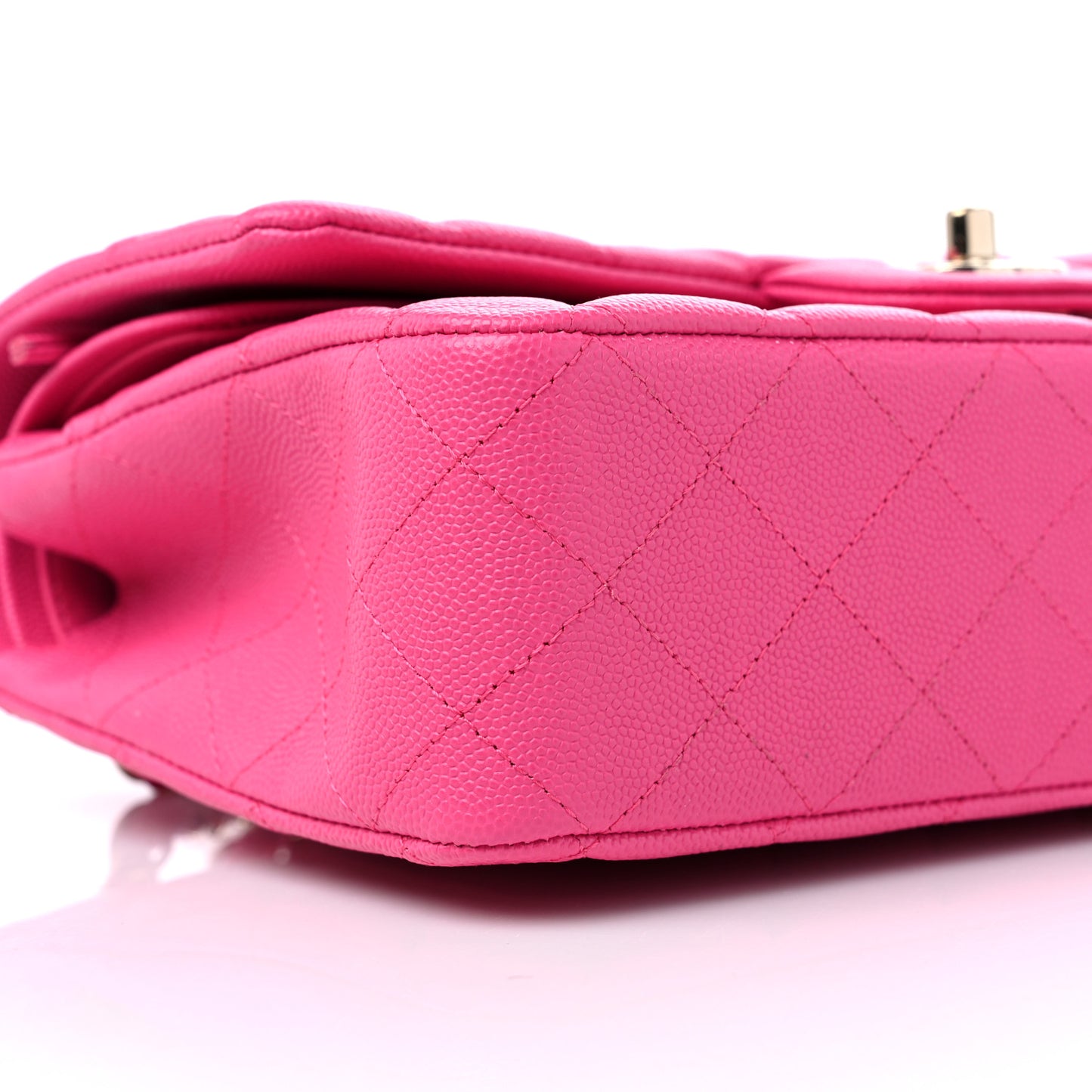 Caviar Quilted Medium Double Flap Dark Pink
