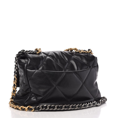 Chanel Shiny Goatskin Quilted Large Chanel 19 Flap Black 3 of 10